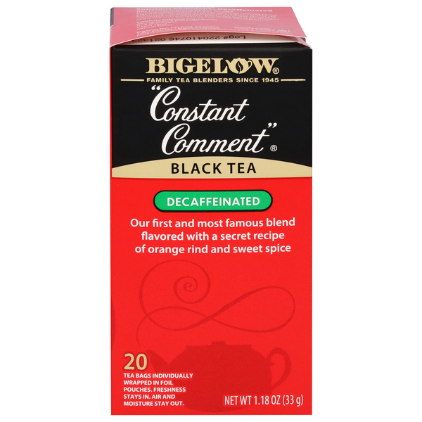 Tea Bigelow Black Tea, Decaffeinated, Constant Comment, Tea Bags hero