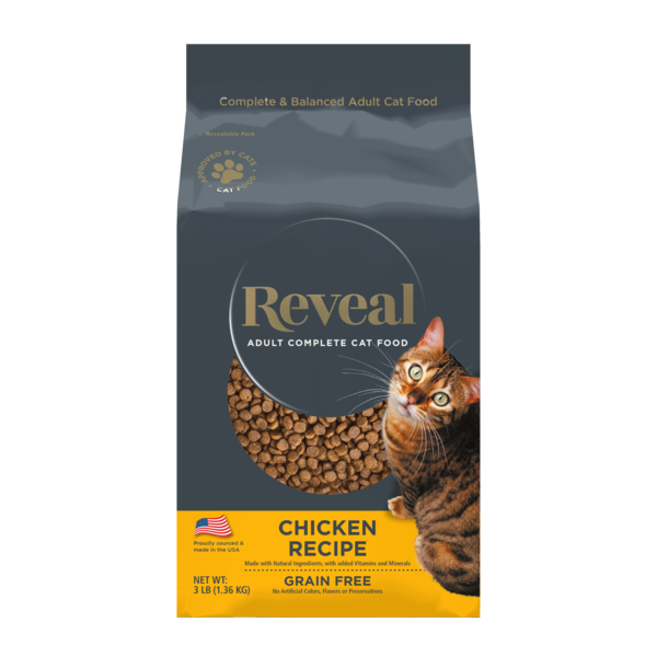 Reveal Natural Cat Food Complete & Balanced Dry Chicken Recipe hero