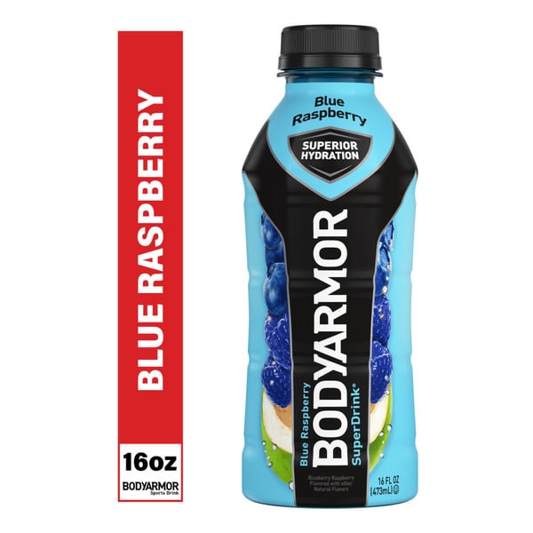 Energy & Sports Drinks BODYARMOR SuperDrink Blue Raspberry Electrolyte Hydration Sports Drink hero