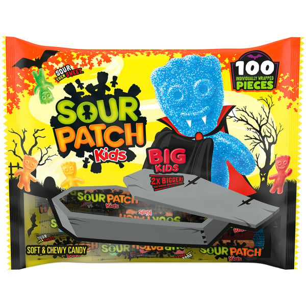 Candy & Chocolate Sour Patch Kids Big Individually Wrapped Soft & Chewy Halloween Candy hero