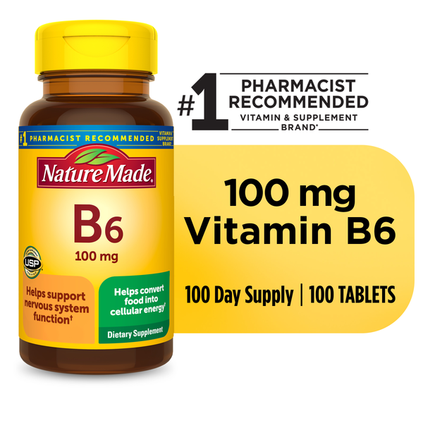 Vitamins & Supplements Nature Made Vitamin B6 100 mg Tablets hero