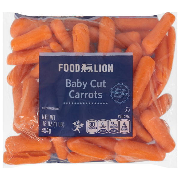 Fresh Vegetables Peeled Baby Cut Carrots hero