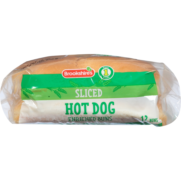 Buns & Rolls Brookshire's Enriched Buns, Hot Dog, Sliced hero