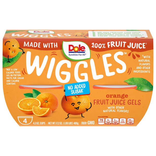 Doughs, Gelatins & Bake Mixes Dole Wiggles Fruit Juice Gels, Orange hero