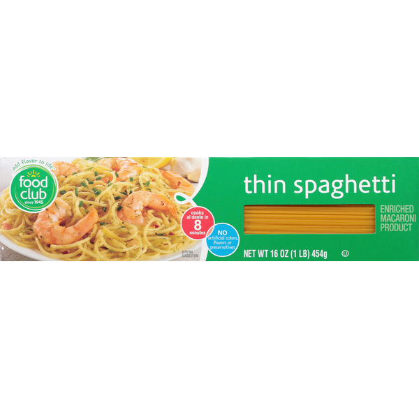 Dry Pasta Food Club Spaghetti, Thin hero