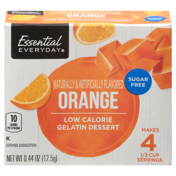 Doughs, Gelatins & Bake Mixes Essential Everyday Gelatin Dessert, Low Calorie, Sugar Free, Orange hero