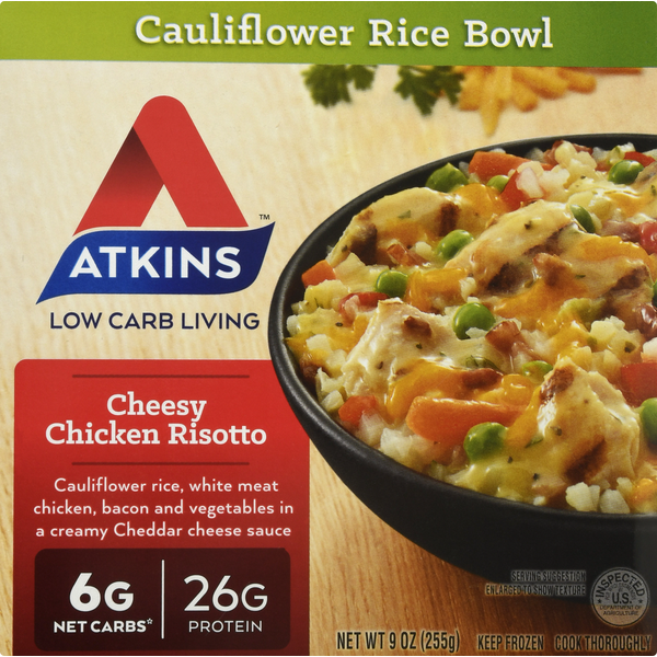 Prepared Meals Atkins Cheesy Chicken Risotto hero