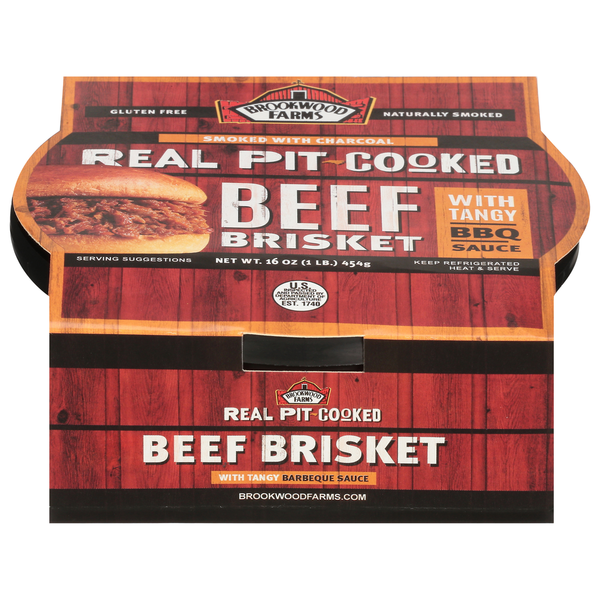 Packaged Meat Brookwood Farms Beef Brisket, with Tangy BBQ Sauce, Real Pit-Cooked hero