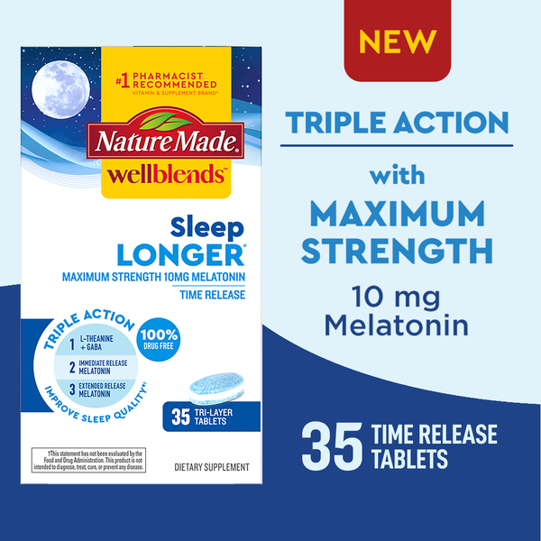 Nature Made Sleep Longer Tri-Layer Tablets hero