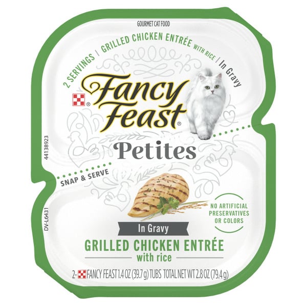 Cat Food & Care Purina Fancy Feast Petites Gourmet Gravy Wet Cat Food, Petites Grilled Chicken With Rice Entree hero