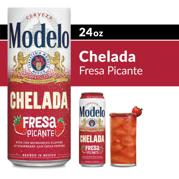 Beers & Coolers Modelo Chelada Fresa Picante Mexican Import Flavored Beer Can hero