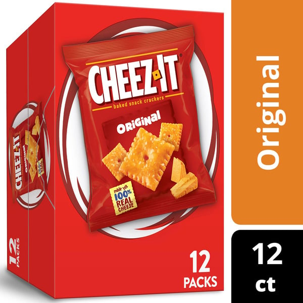 Chips & Pretzels Cheez-It Cheese Crackers, Baked Snack Crackers, Lunch Snacks, Original hero