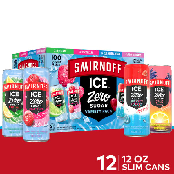 Flavored Malt Beverage Smirnoff Ice Zero Sugar Variety Box hero