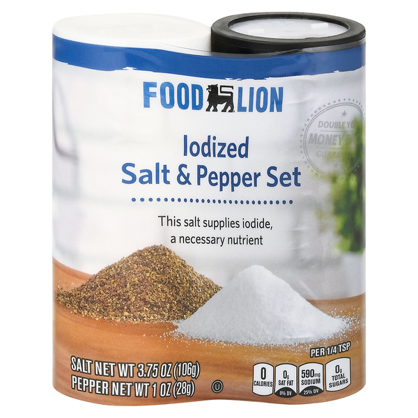 Spices & Seasonings Food Lion Iodized Salt & Pepper Set hero