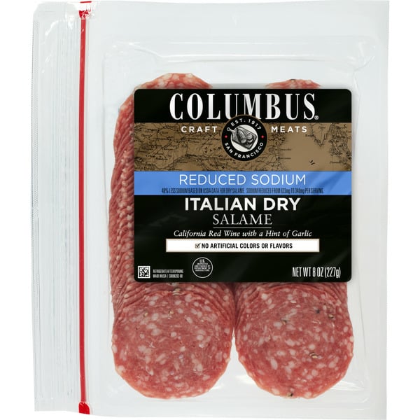 Lunch Meat Columbus Italian Dry Salami Less Sodium hero