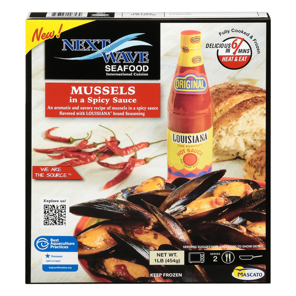 Seafood Counter Next Wave Seafood Mussels in a Spicy Sauce hero