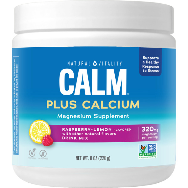 Dietary Supplements Natural Vitality CALM Raspberry Lemon Magnesium Supplement Drink Mix Plus Calcium hero