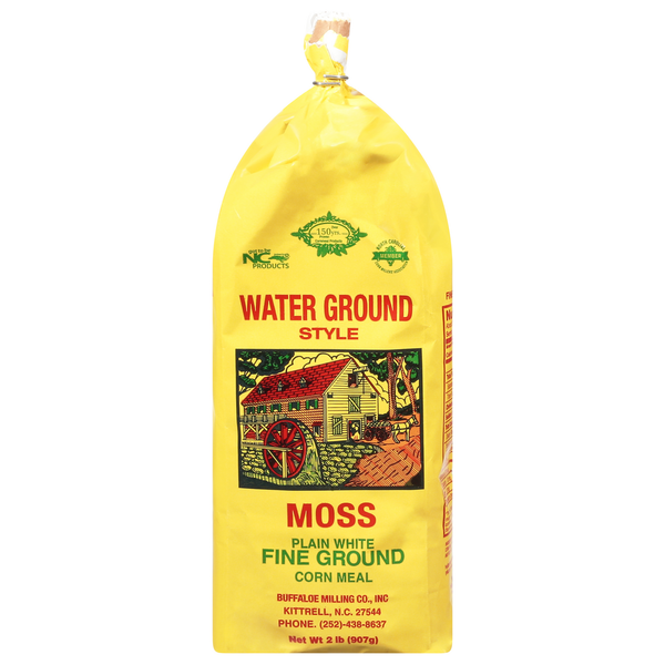 Grains, Rice & Dried Goods Moss Corn Meal, Plain White, Fine Ground, Water Ground Style hero