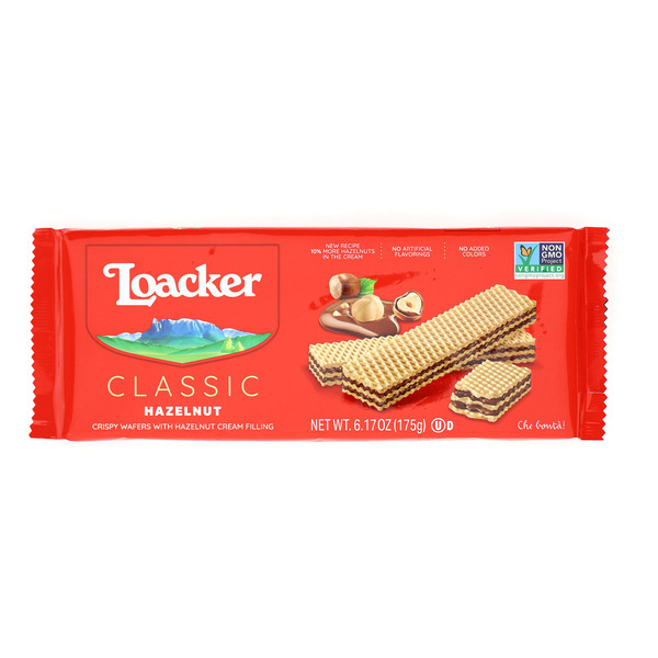 Cookies & Cakes Loacker Classic Hazelnut, Crème-filled Wafer Snack, Family Pack hero