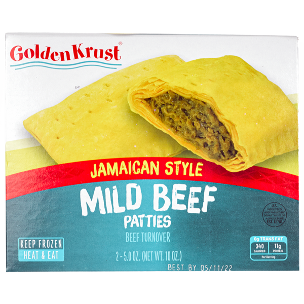 Frozen Meat & Seafood Golden Krust Jamaican Style Mild Beef Patty hero