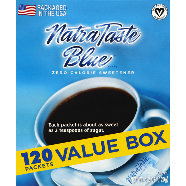 Baking Ingredients NatraTaste Blue Sweetener, Zero Calorie, Packets, Value Box hero