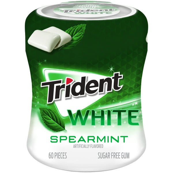 Mint & Gum Trident White Spearmint Sugar Free Gum, 60 Pieces hero