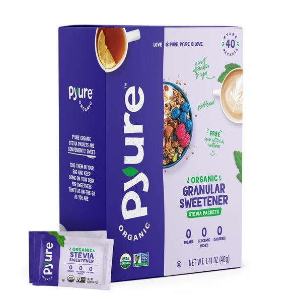 Baking Ingredients Pyure Organic Stevia Sweetener Packets hero