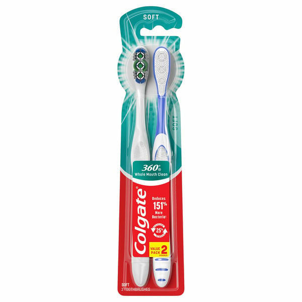 Oral Hygiene Colgate 360 Soft Toothbrushes Pack with Tongue Cleaner hero