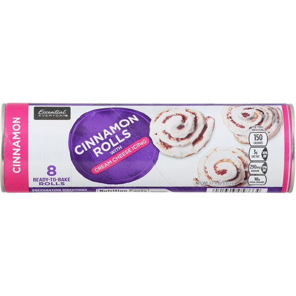 Buns & Rolls Essential Everyday Cinnamon Rolls with Cream Cheese Icing hero