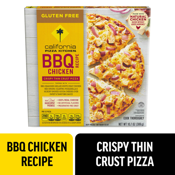 Frozen Pizza California Pizza Kitchen Gluten Free BBQ Recipe Chicken Crispy Thin Crust Pizza hero