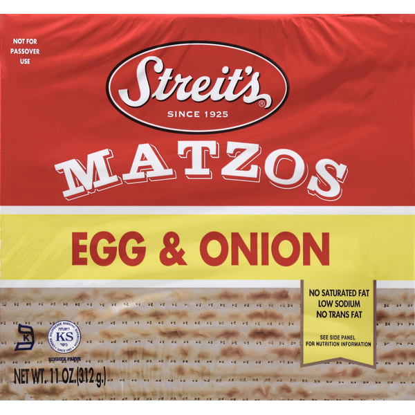 Kosher Foods Streit's Matzos, Egg & Onion hero