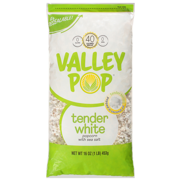 Popcorn & Jerky Valley Popcorn Popcorn, with Sea Salt, Tender White hero