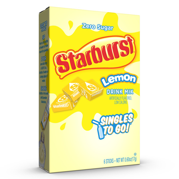 Juice & Nectars Starburst Single To Go Lemon Drink Mix, Low Calorie hero