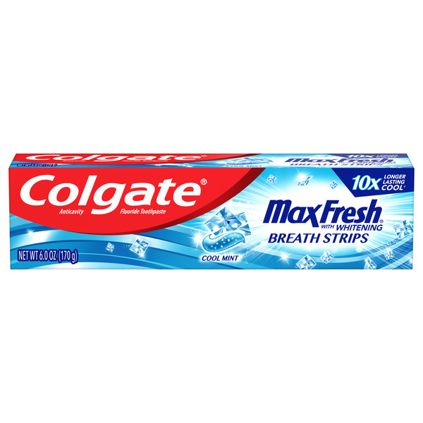 Oral Hygiene Colgate MaxFresh Whitening Toothpaste with Breath Strips, Cool Mint hero