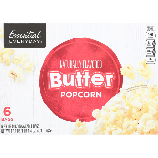 Popcorn & Jerky Essential Everyday Popcorn, Butter, 6 Pack hero