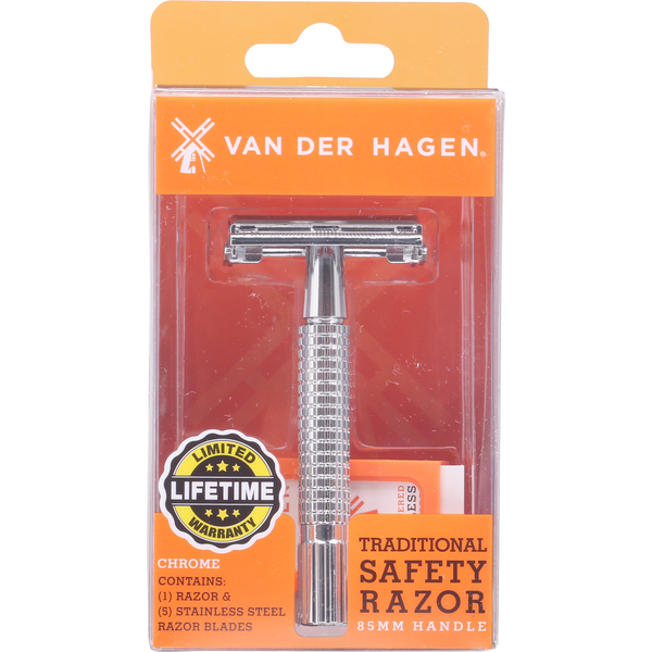 Shave Needs Van Der Hagen Safety Razor, Traditional, Chrome hero