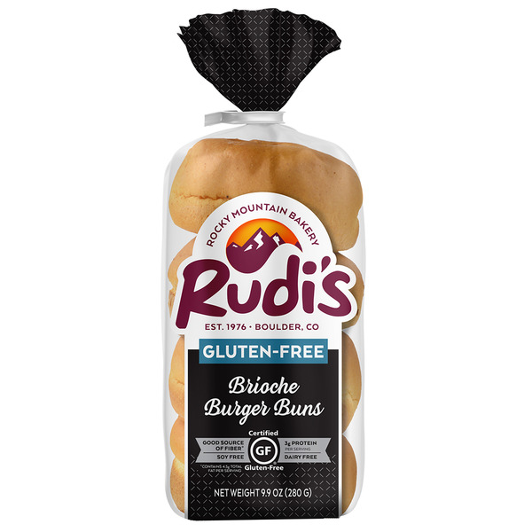 Frozen Breakfast Rudi's Gluten Free Brioche Hamburger Buns hero