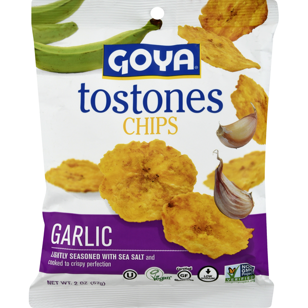 Frozen Meals Goya Chips, Tostones, Garlic hero