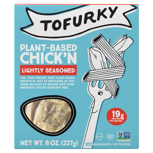 Tofu & Meat Alternatives Tofurky Chick'n, Lightly Seasoned, Plant-Based hero