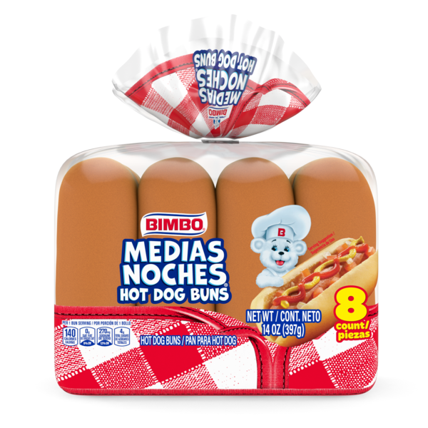 Hot Dogs, Bacon & Sausage Bimbo  8  count, White Sliced Buns & Rolls Hot Dog Buns hero