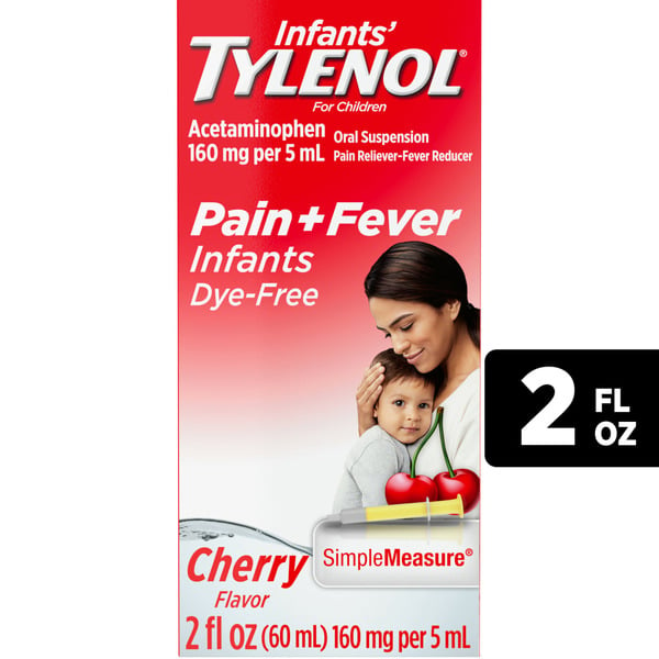 Pain Relief TYLENOL Infants' Acetaminophen Medicine, Dye-Free Cherry hero