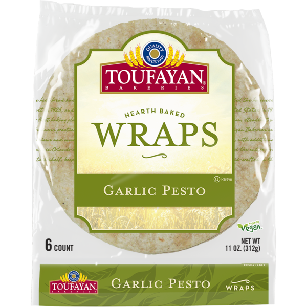 Tortillas & Flat Bread Toufayan Bakeries Garlic Pesto Wraps hero