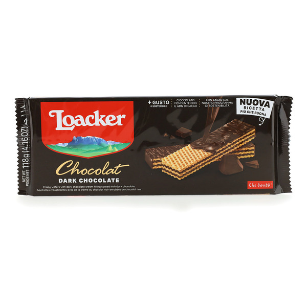 Biscotti, Cookies & Cakes Loacker Chocolat Dark Chocolate, Chocolate Enrobed Premium Wafer Cookie hero