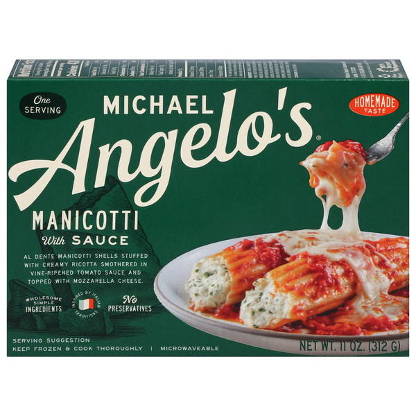 Frozen Meals Michael Angelo's Manicotti, with Sauce hero