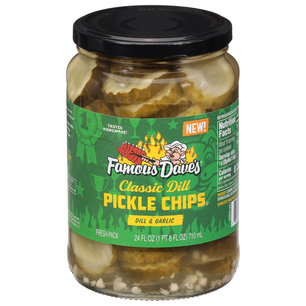 Pickled Goods & Olives Famous Dave's Pickle Chips, Classic Dill, Dill & Garlic, Fresh Pack hero