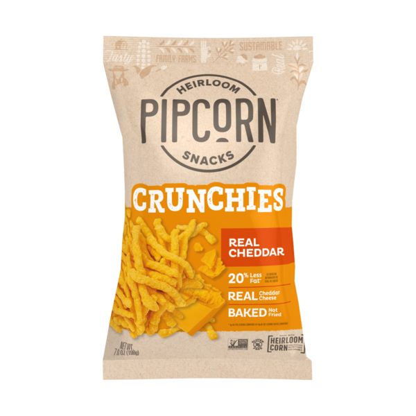 Pipcorn Heirloom Snacks Crunchies, Cheddar hero