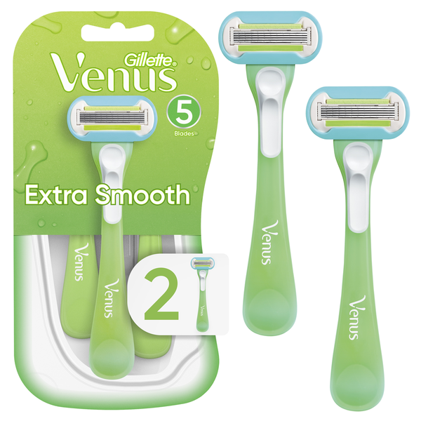 Shave Needs Gillette Venus Extra Smooth Green Disposable Women's Razors hero