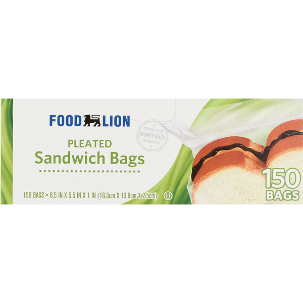 Food Wraps & Storage Food Lion Sandwich Bags, Pleated hero