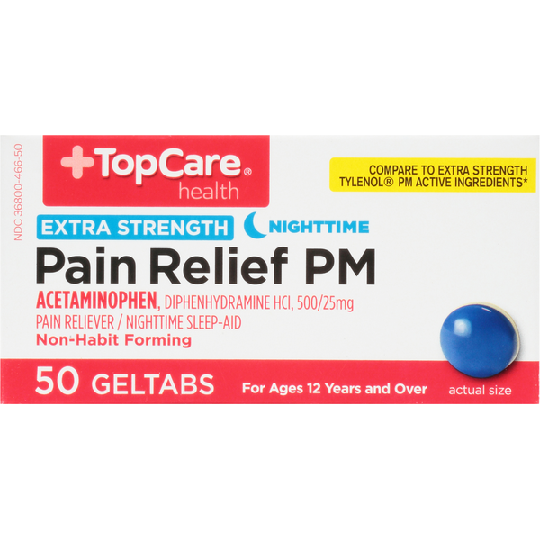 Muscles, Joints & Pain Relief TopCare Pain Relief PM, Extra Strength, Geltabs hero