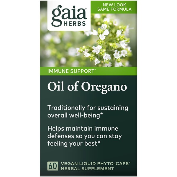 Immune Support Gaia Herbs Oil of Oregano, Vegan Liquid Phyto-Caps hero